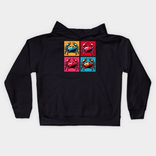 Pop Velvet Crab Art - Trendy Marine Life Kids Hoodie